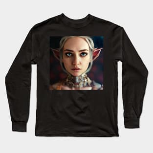 Lenna Wynwraek - Portrait of Beautiful Elf Woman Long Sleeve T-Shirt